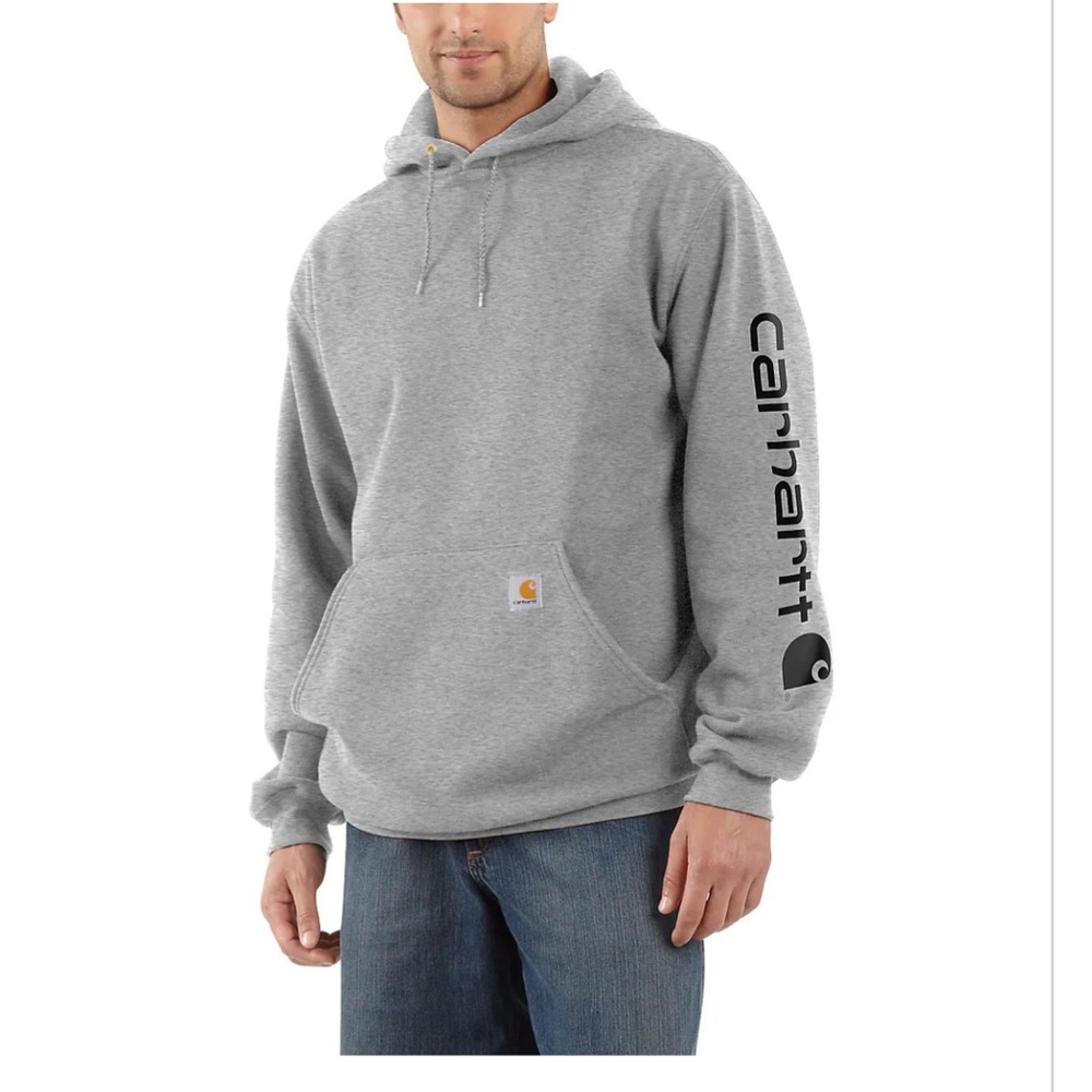 Carhartt Men's Gray Logo Hoodie
